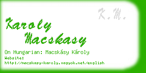 karoly macskasy business card